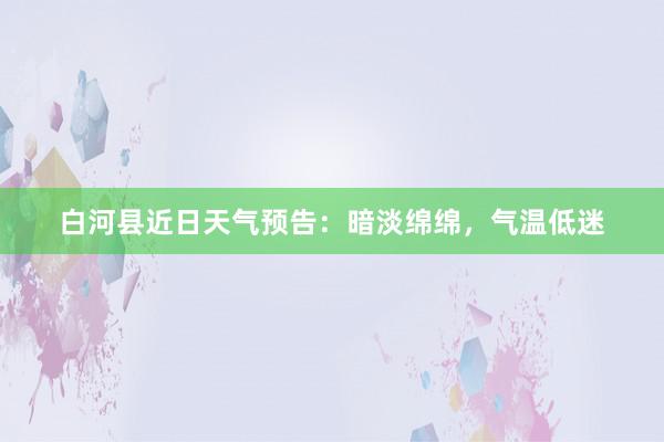 白河县近日天气预告：暗淡绵绵，气温低迷